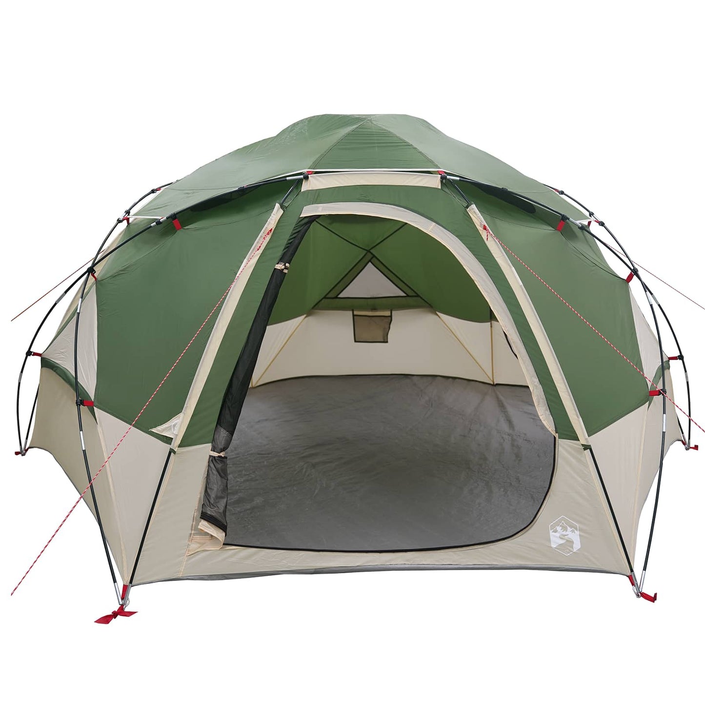 Kupolo palapinė su nuimamu lietaus skydeliu Žalia 4 asmenims