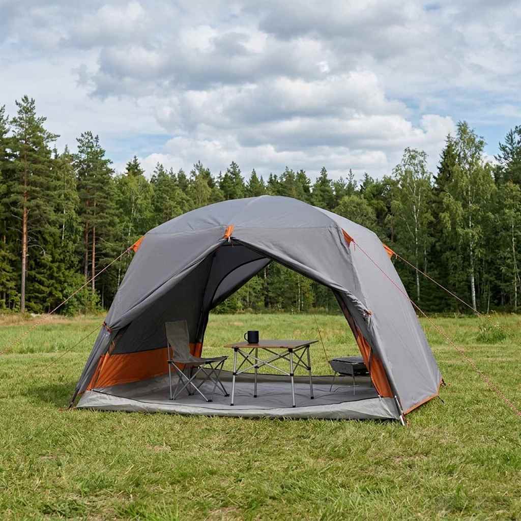 Pėsčiųjų kempingo palapinė Pilka ir oranžinė 2 asmenims