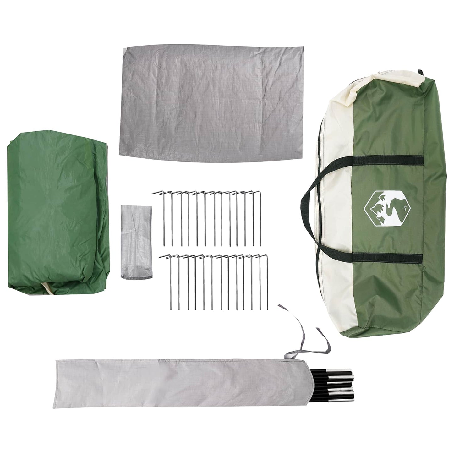 Šeimos palapinė su lietpalčiu, atspari vandeniui tunelis Žalia