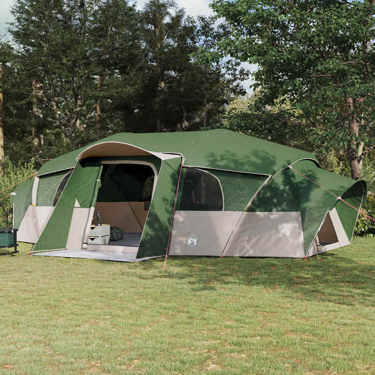 Šeimos palapinė su lietpalčiu, atspari vandeniui tunelis Žalia