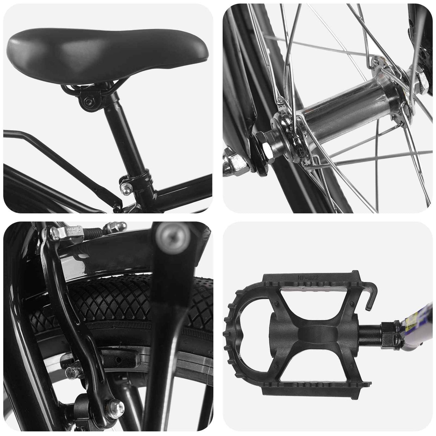 Vaikų Dviratis 14 Colių 3-5 metų amžiaus Juoda