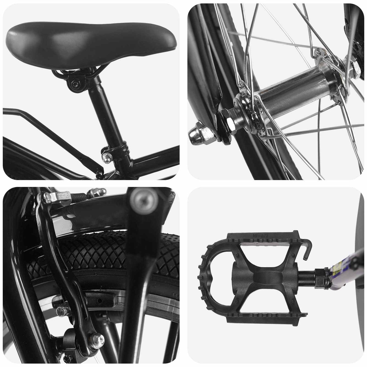 Vaikų Dviratis 18 Colių 5–7 metų vaikams Juoda