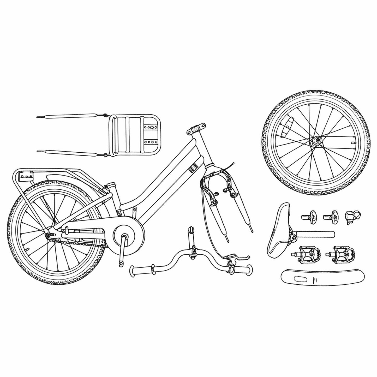 Vaikų Dviratis 20 Colių 6-11 metų amžiaus Juoda