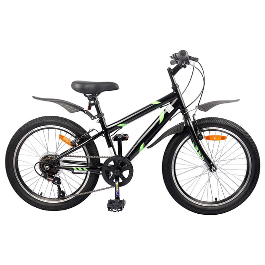 Vaikų Dviratis 20 Colių 6-Speed 6-11 metų amžiaus Juoda