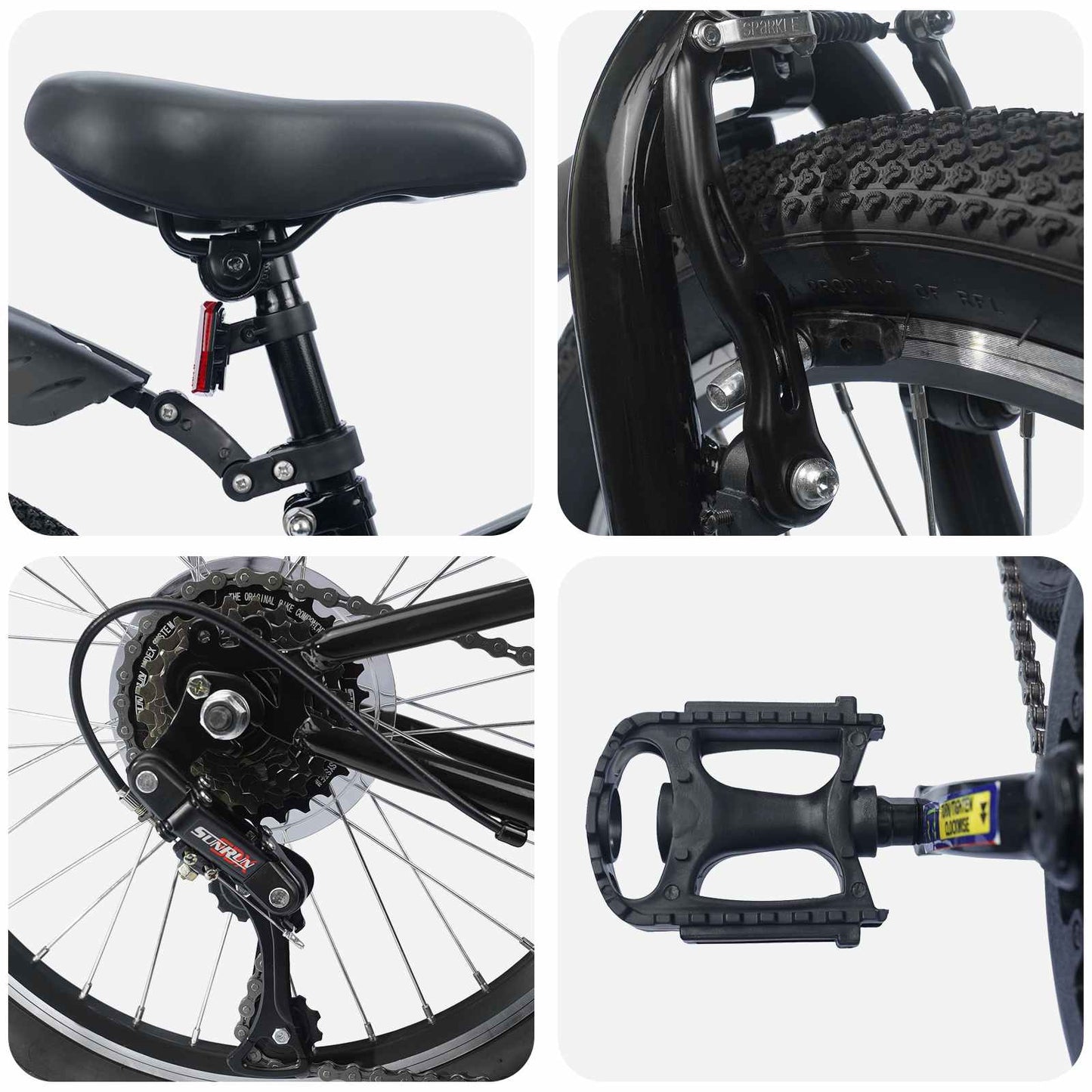 Vaikų Dviratis 24 Colių 6-Speed 8-12 metų Juoda