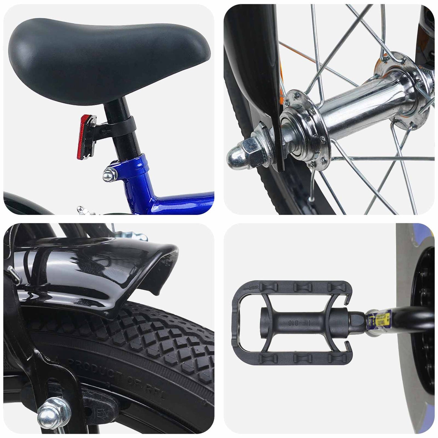 Vaikų Dviratis 16 Colių skirta 4-6 metų vaikams Mėlyna Balta