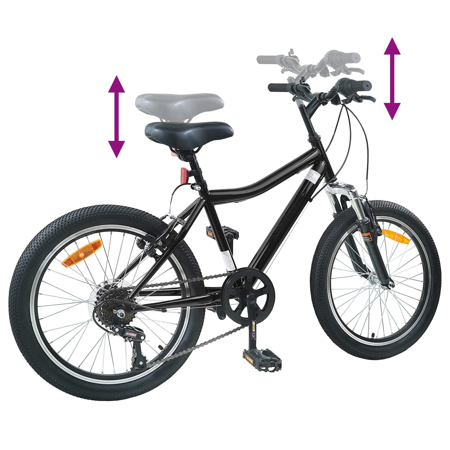 Vaikų Dviratis 24 Colių 6-Speed 8-12 metų Juoda