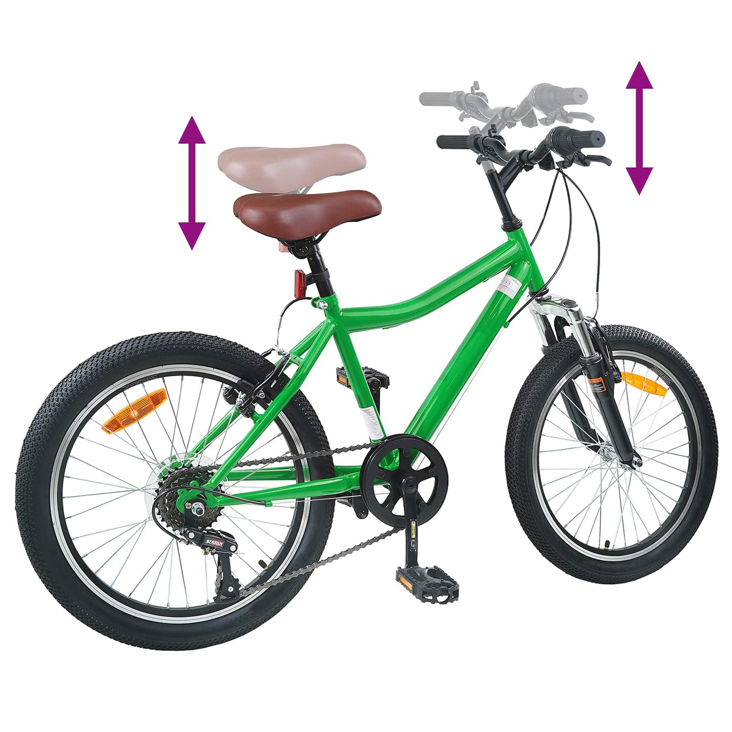 Vaikų Dviratis 20 Colių 6-Speed 6-11 metų amžiaus Žalia