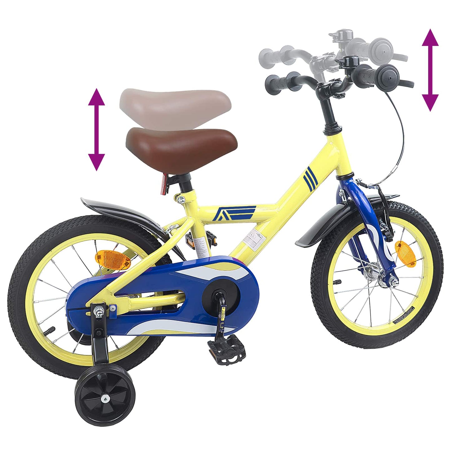 Vaikų Dviratis 14 Colių 3-5 metų amžiaus Geltona