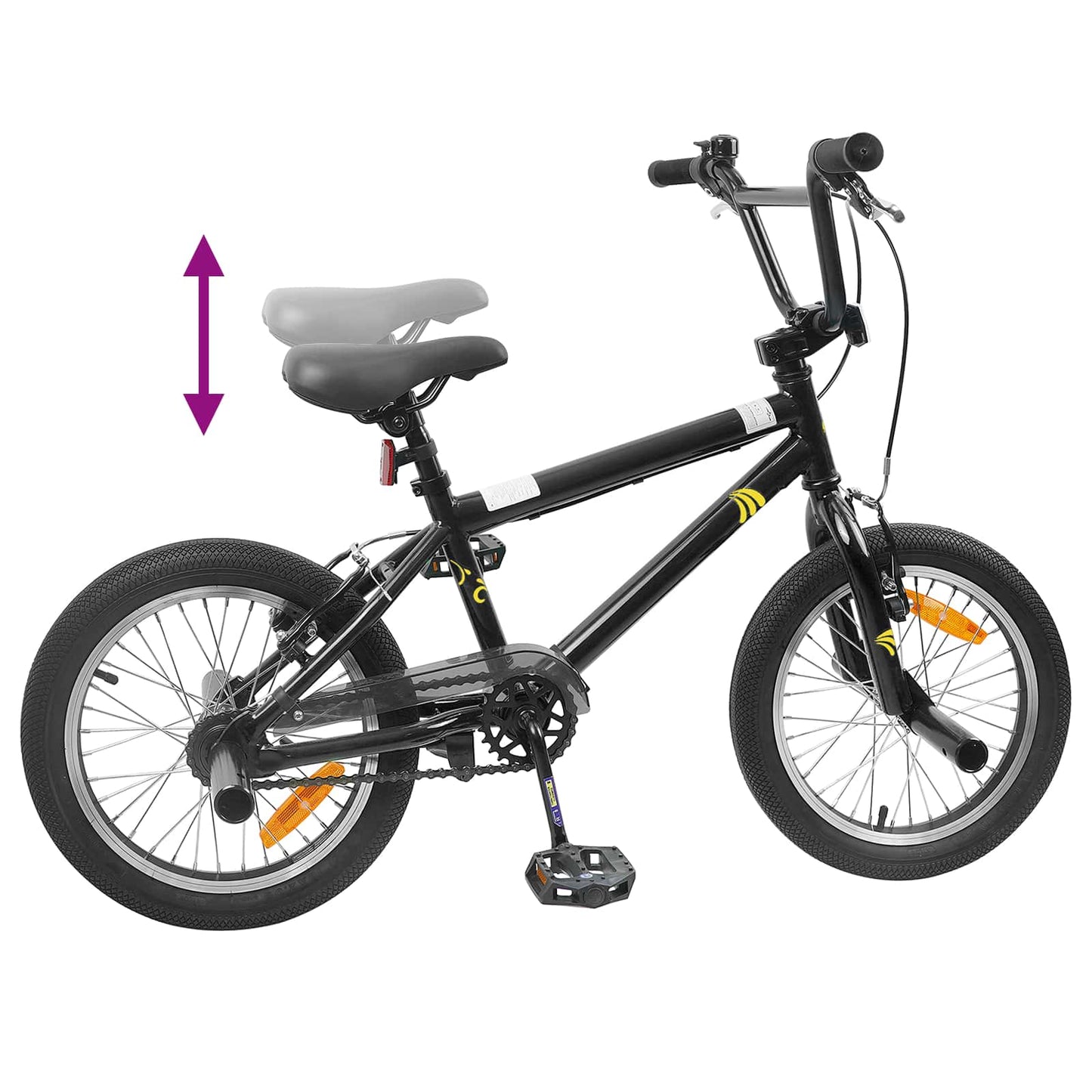 BMX Dviratis 20 Colių skirta vyresniems nei 9 metų Juoda