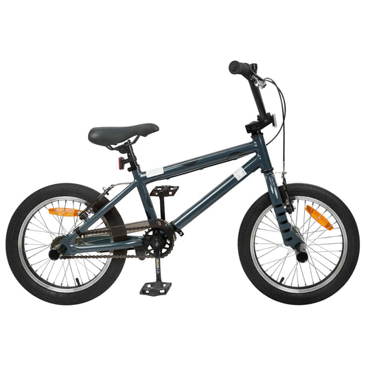 BMX Dviratis 16 Colių 5-8 metų amžiaus Tamsiai pilka