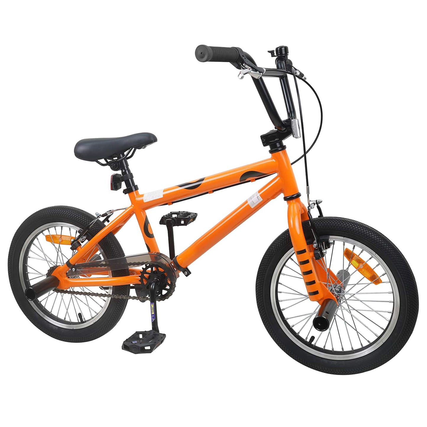 BMX Dviratis 16 Colių 5-8 metų amžiaus Oranžinė