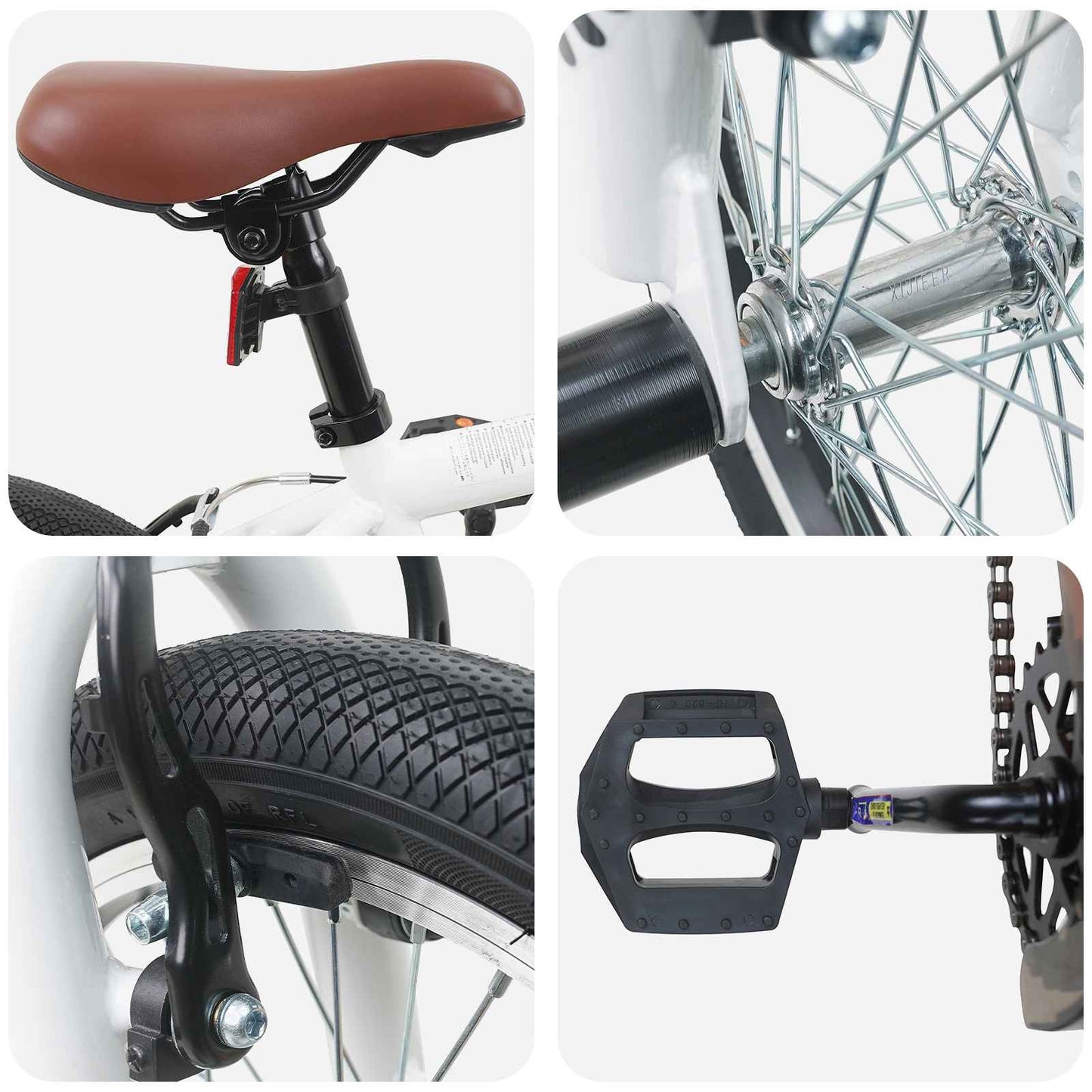 BMX Dviratis 18 Colių 7-10 metų amžiaus Balta