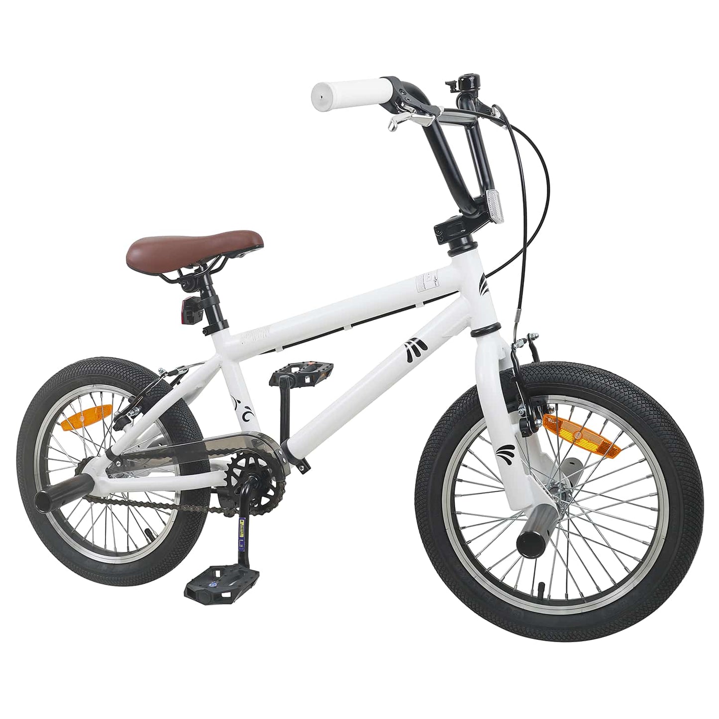 BMX Dviratis 18 Colių 7-10 metų amžiaus Balta