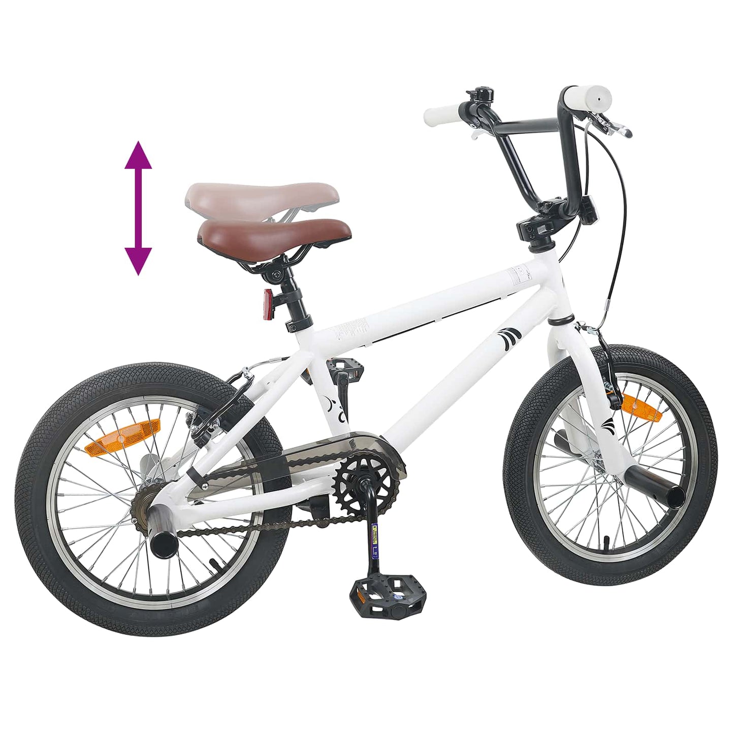 BMX Dviratis 18 Colių 7-10 metų amžiaus Balta
