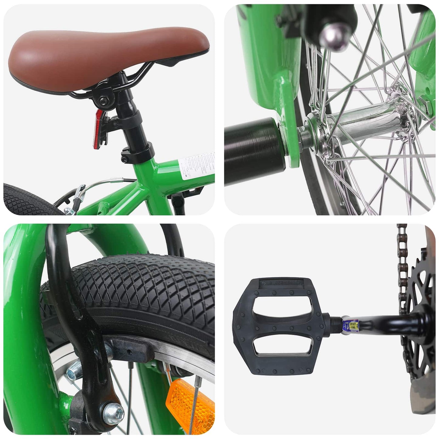 BMX Dviratis 18 Colių 7-10 metų amžiaus Žalia