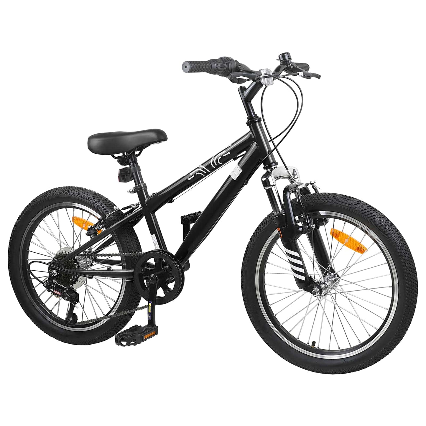 Kids Mountain Bike 24 Colių 6-Speed 8-12 metų Juoda