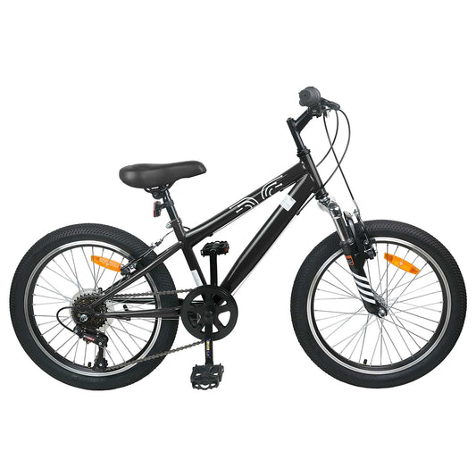 Kids Mountain Bike 24 Colių 6-Speed 8-12 metų Juoda