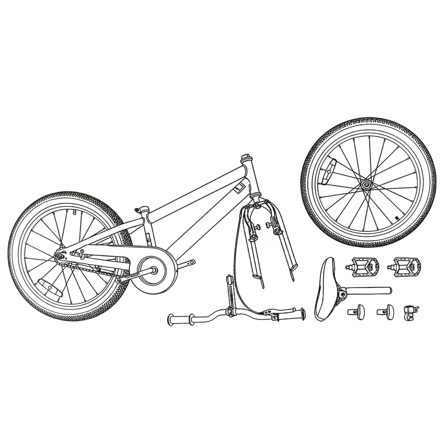 Kalnų Dviratis 20 Colių 6-Speed 5-8 metų amžiaus Balta