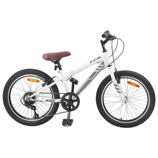 Kalnų Dviratis 20 Colių 6-Speed 5-8 metų amžiaus Balta