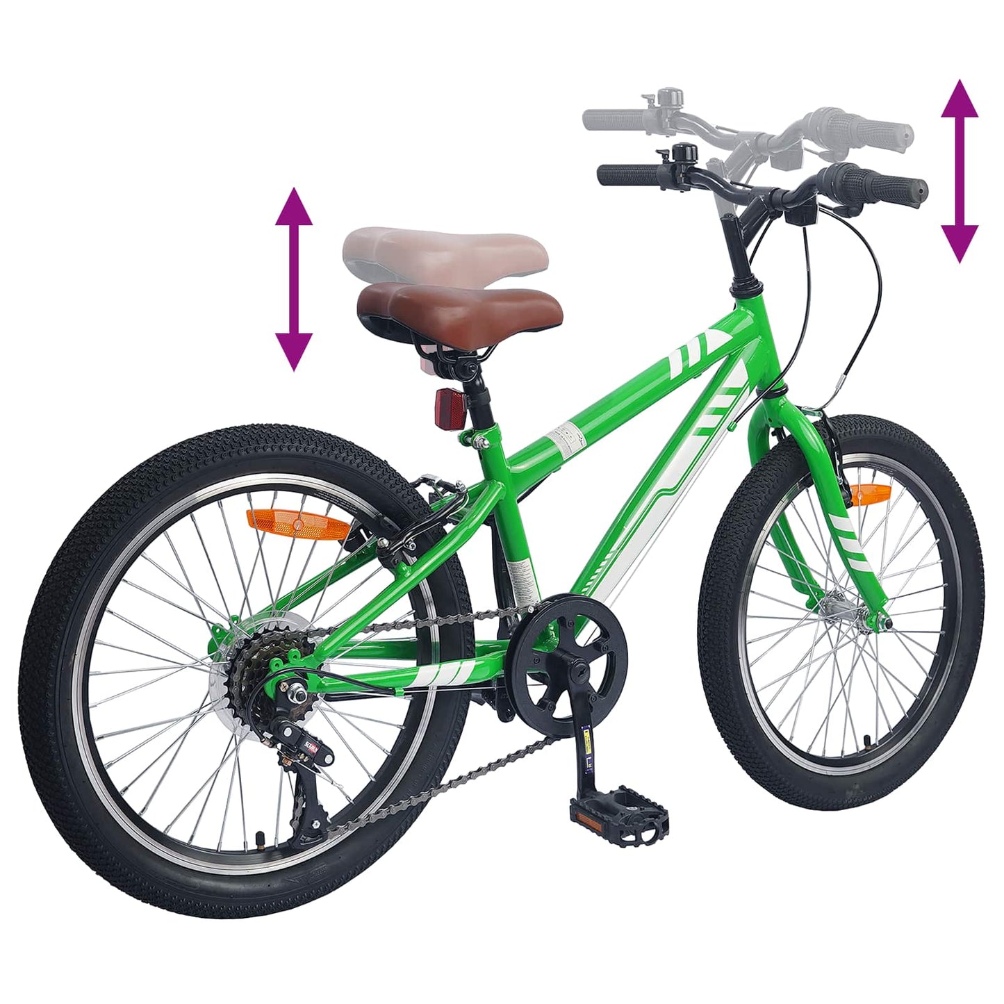 Kalnų Dviratis 24 Colių 6-Speed 8-12 metų Žalia