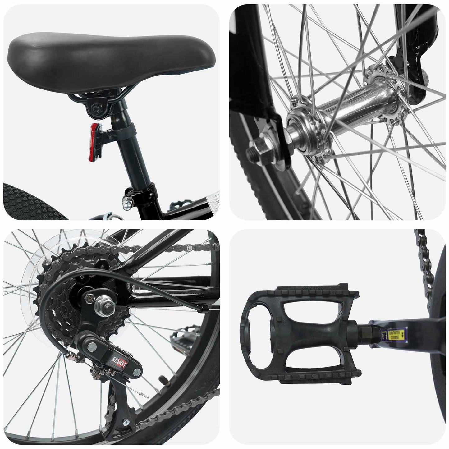 Kalnų Dviratis 24 Colių 6-Speed 8-12 metų Juoda