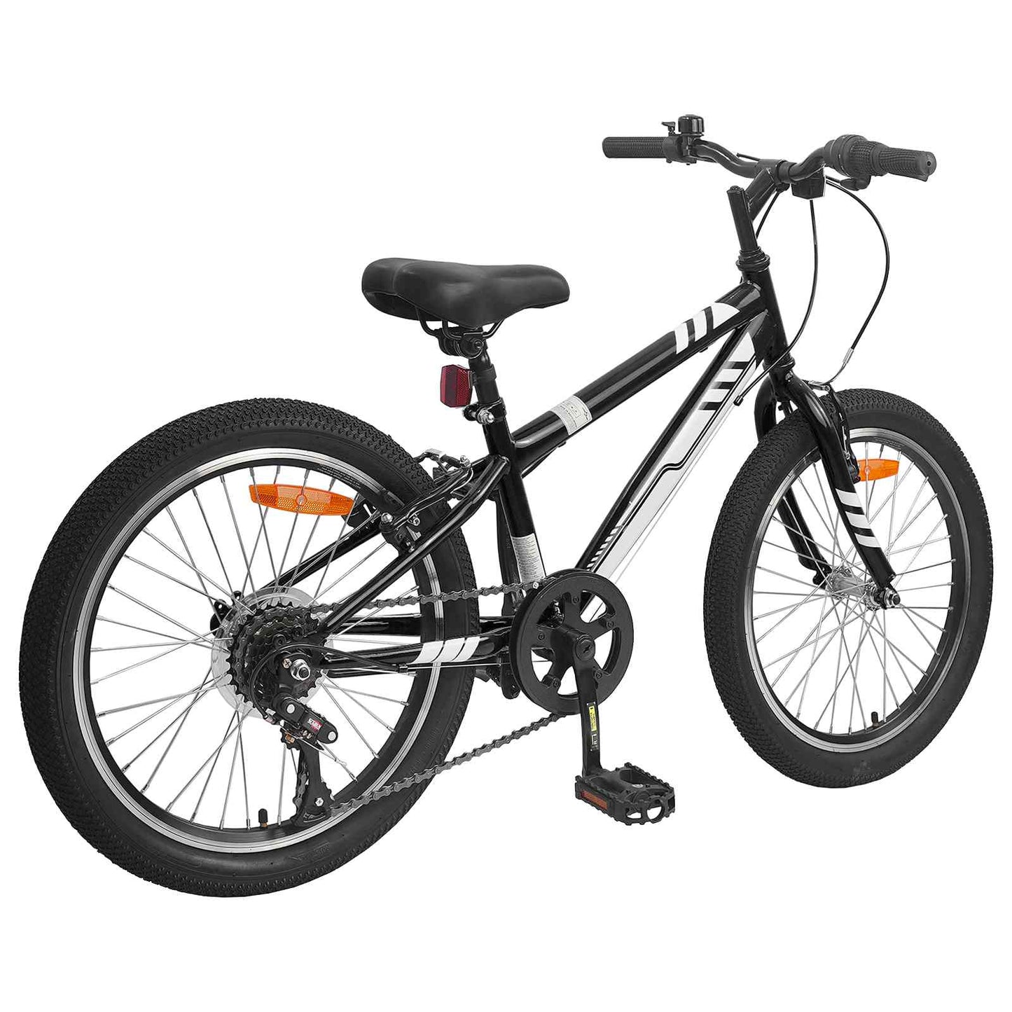 Kalnų Dviratis 24 Colių 6-Speed 8-12 metų Juoda