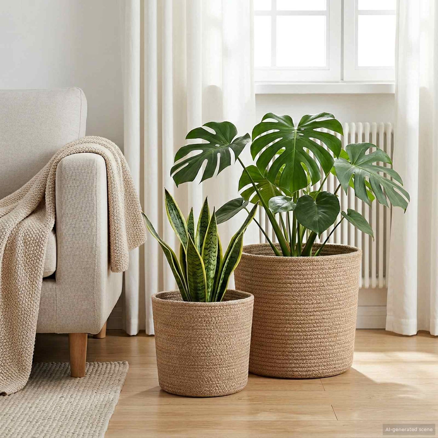 Vazonų rinkinys 2 pcs Natūrali Ø 28 x 28 cm 100% Tossa Džiutas