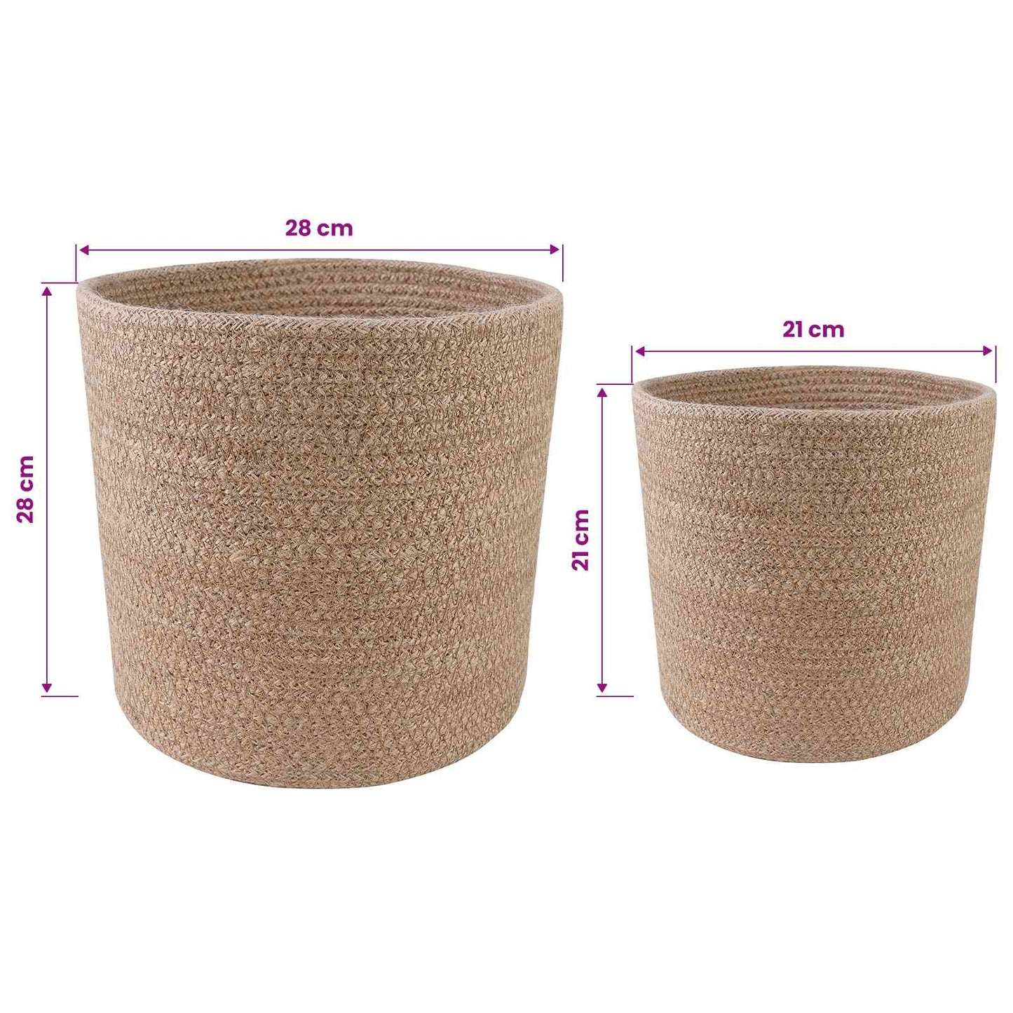 Vazonų rinkinys 2 pcs Natūrali Ø 28 x 28 cm 100% Tossa Džiutas