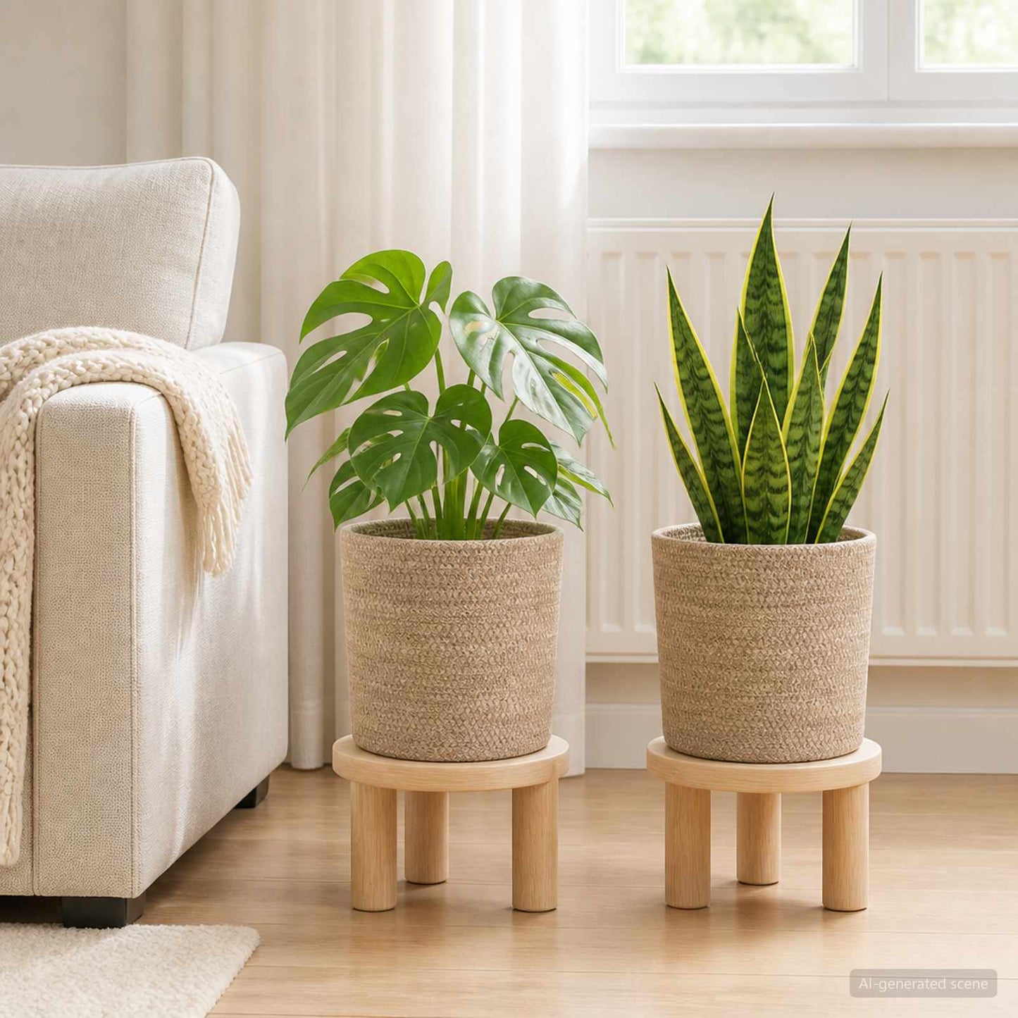Vazonų rinkinys 2 pcs Natūrali Ø 21 x 21 cm 100% Tossa Džiutas