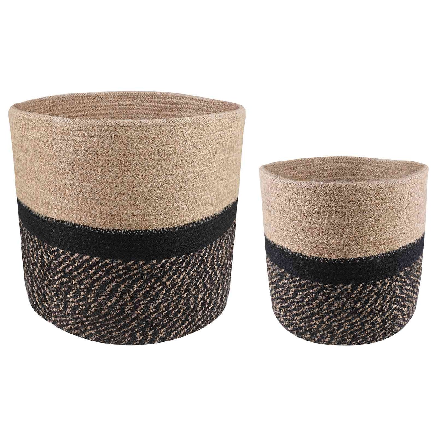 Vazonų rinkinys 2 pcs Natūrali ir juoda Ø 28 x 28 cm