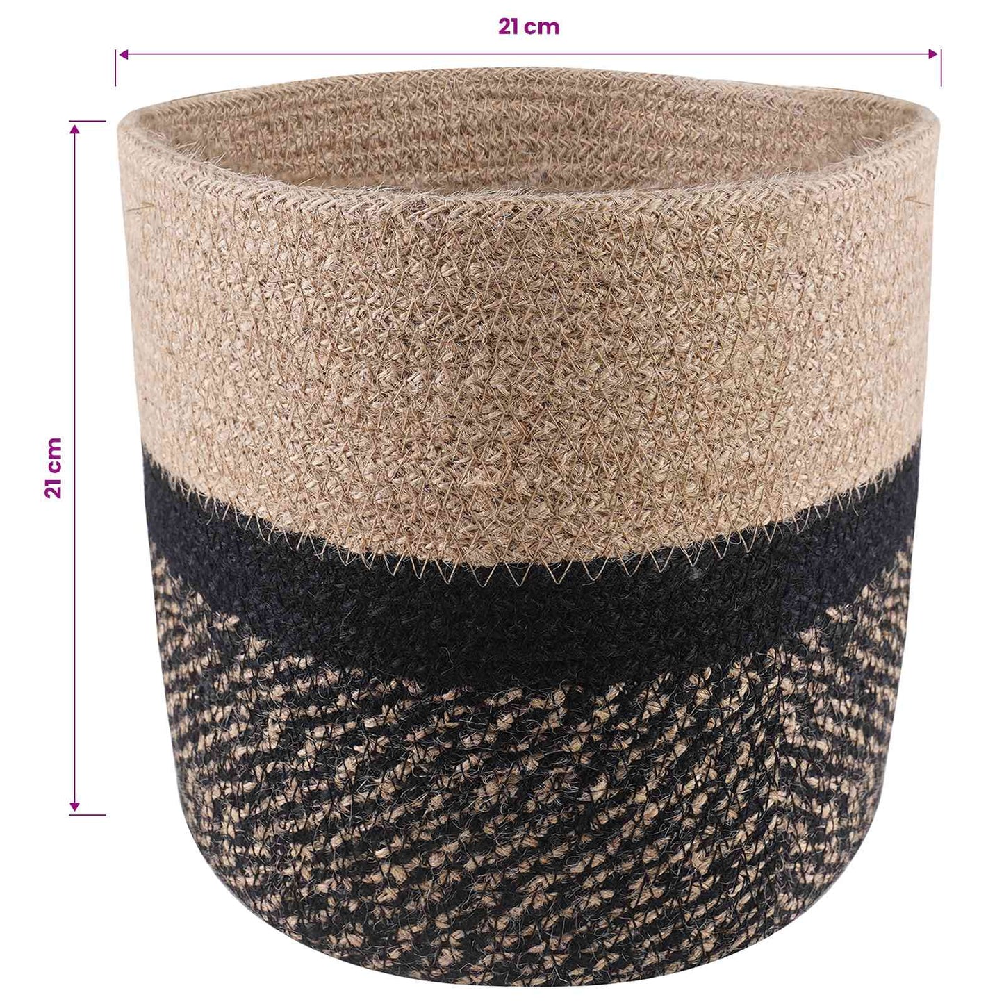 Vazonų rinkinys 2 pcs Natūrali ir juoda Ø 21 x 21 cm