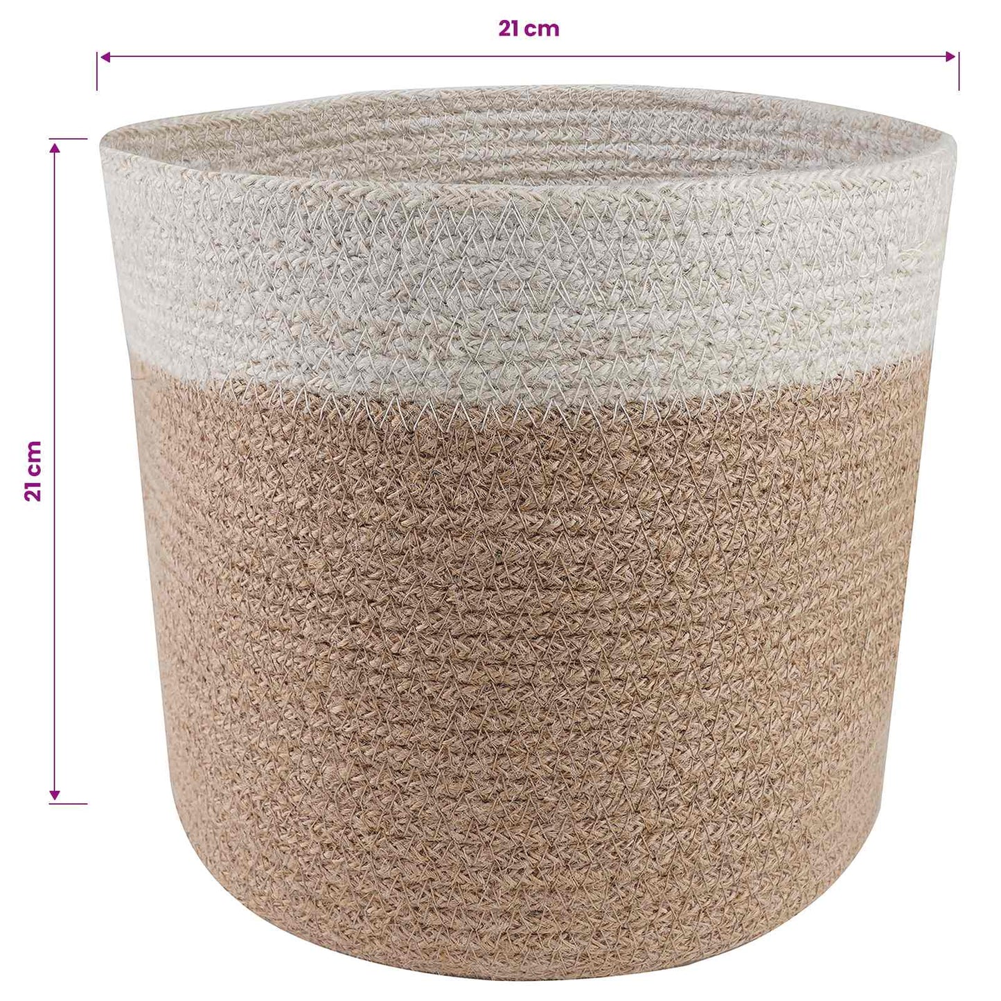 Vazonų rinkinys 2 pcs Natūrali ir Balta Ø 21 x 21 cm