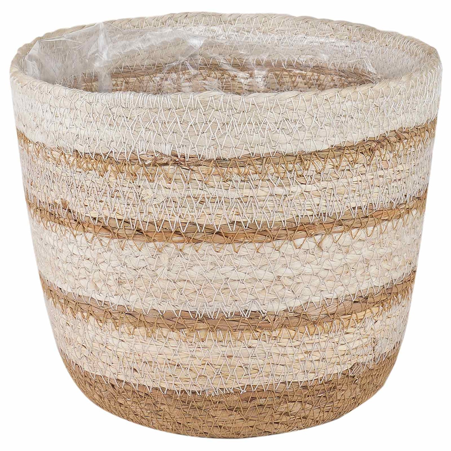 Jūros žolės augalų krepšiai 3 pcs Natūralus, Baltas ir Kreminis