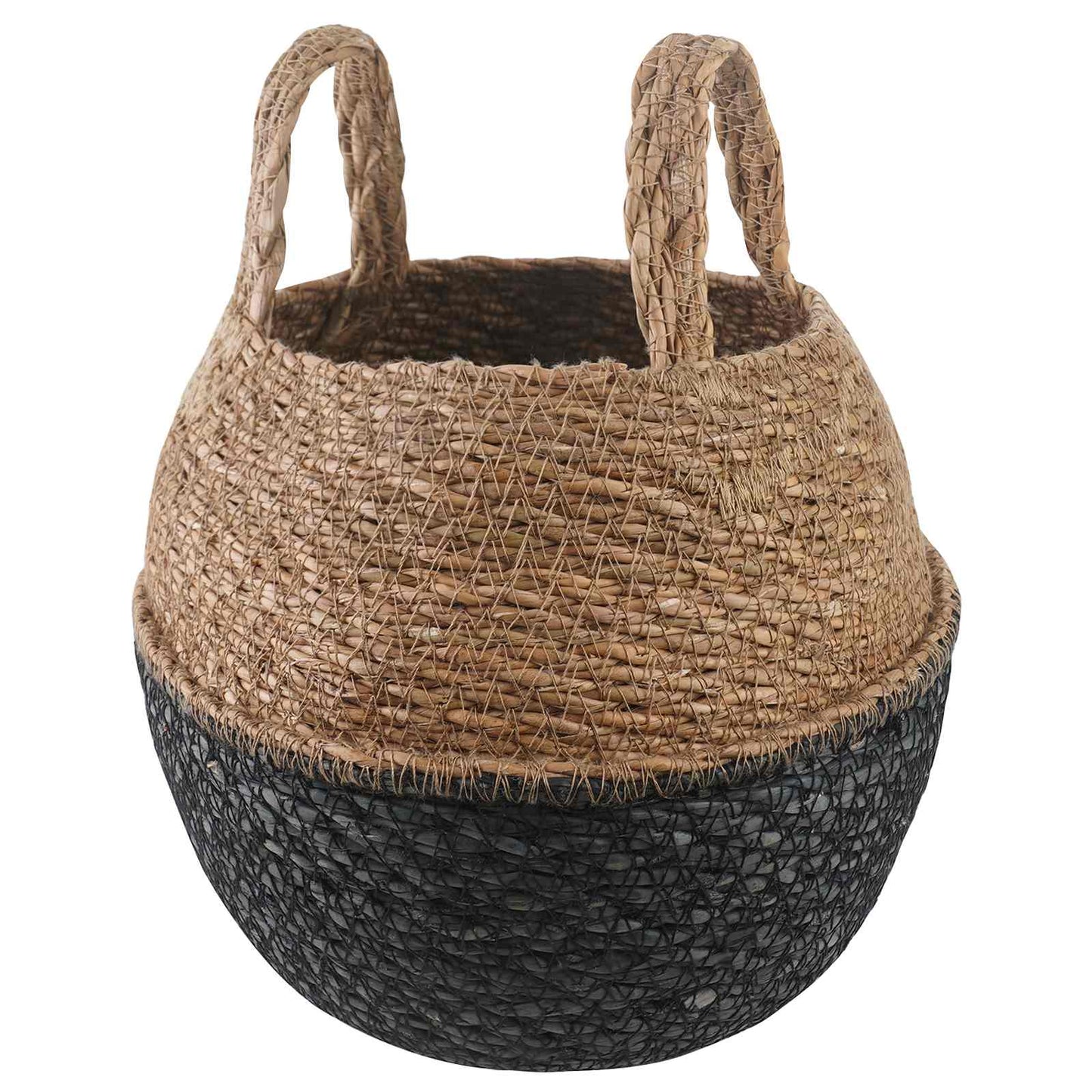 Vazonas su rankenomis Juoda Ø 22 x 20 cm 100% Jūros žolė
