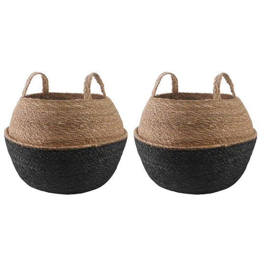 Vazonas su rankenomis 2 pcs Juoda Ø 45 x 36 cm 100% Jūros žolė