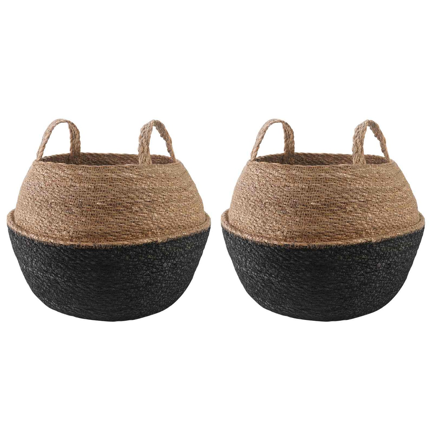 Vazonas su rankenomis 2 pcs Juoda Ø 45 x 36 cm 100% Jūros žolė