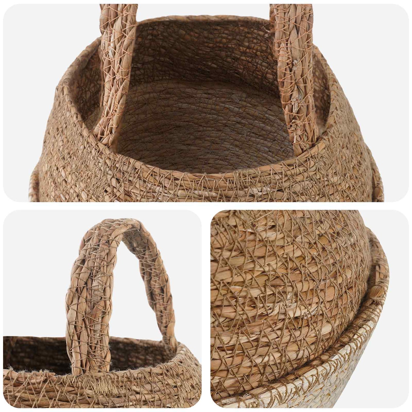 Vazonas su rankenomis 2 pcs Balta Ø 22 x 20 cm 100% Jūros žolė