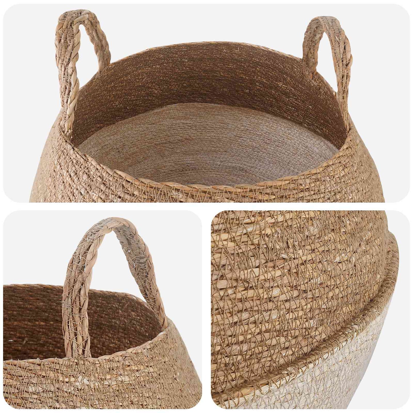 Vazonas su rankenomis Balta Ø 45 x 36 cm 100% Jūros žolė