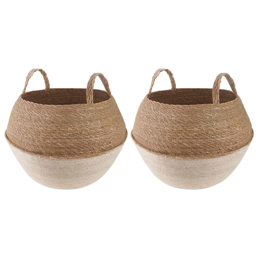 Vazonas su rankenomis 2 pcs Balta Ø 45 x 36 cm 100% Jūros žolė