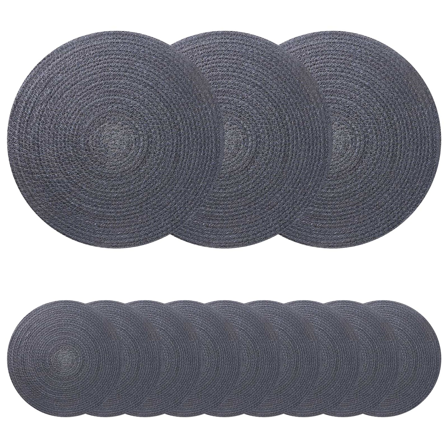 Džiuto paveikslai 12 pcs Tamsiai pilka Ø 30 cm
