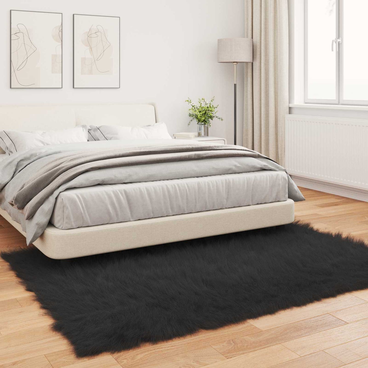 Dirbtinio avikailio kilimas Tafalla Juoda 200 x 280 cm