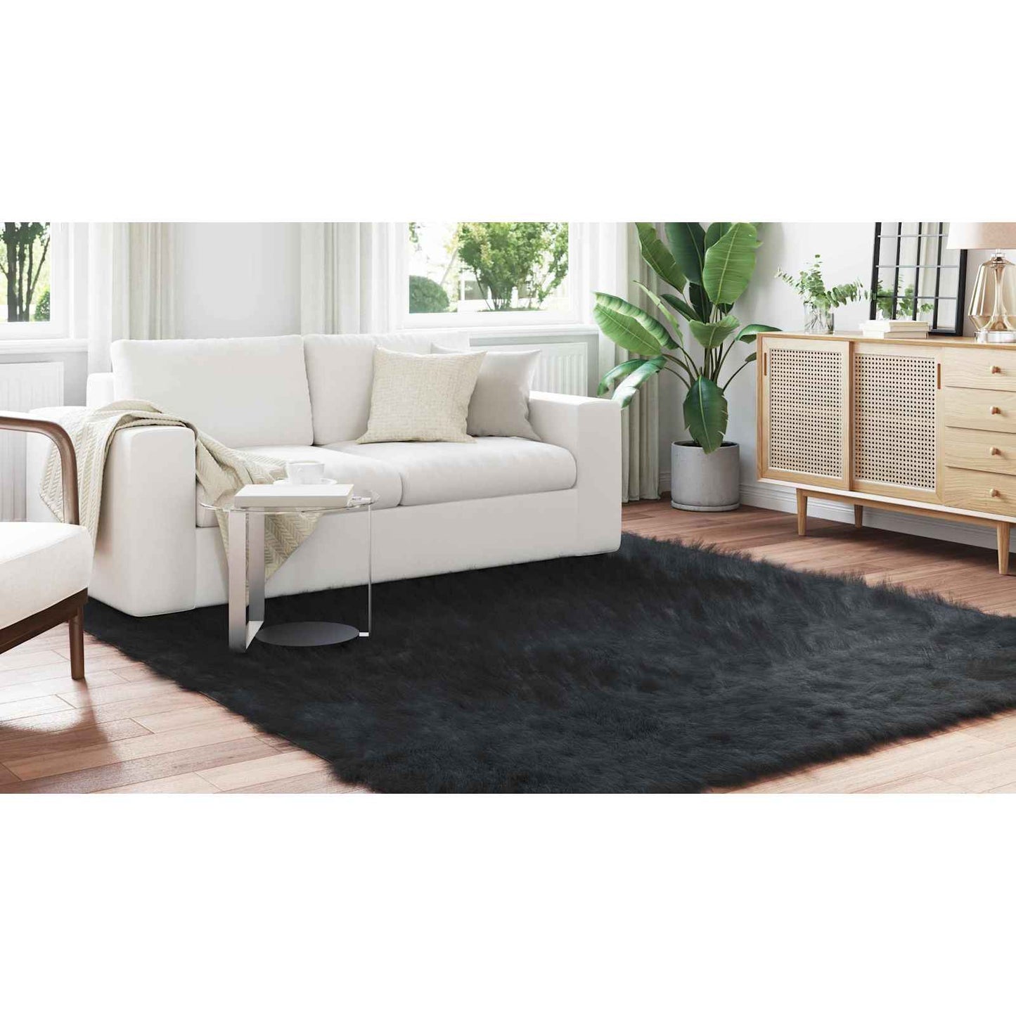 Dirbtinio avikailio kilimas Tafalla Juoda 200 x 200 cm