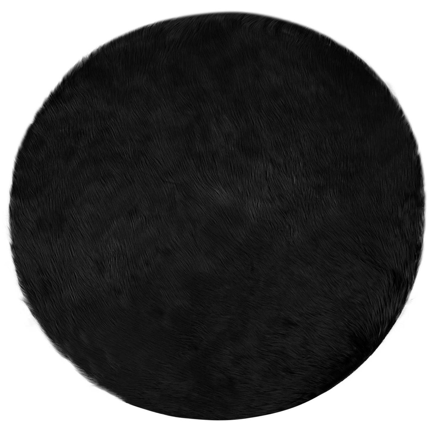 Dirbtinio avikailio kilimas Tafalla Juoda Ø 80 cm Poliesteris