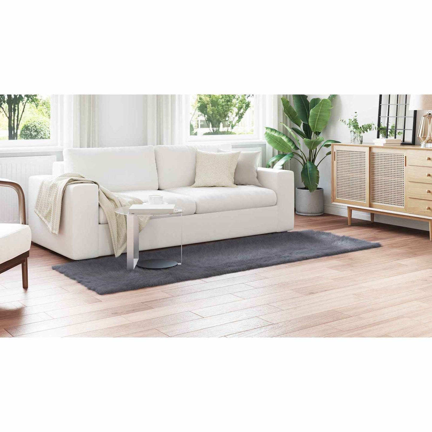 Dirbtinio avikailio kilimas Tafalla Antracitas 80 x 250 cm