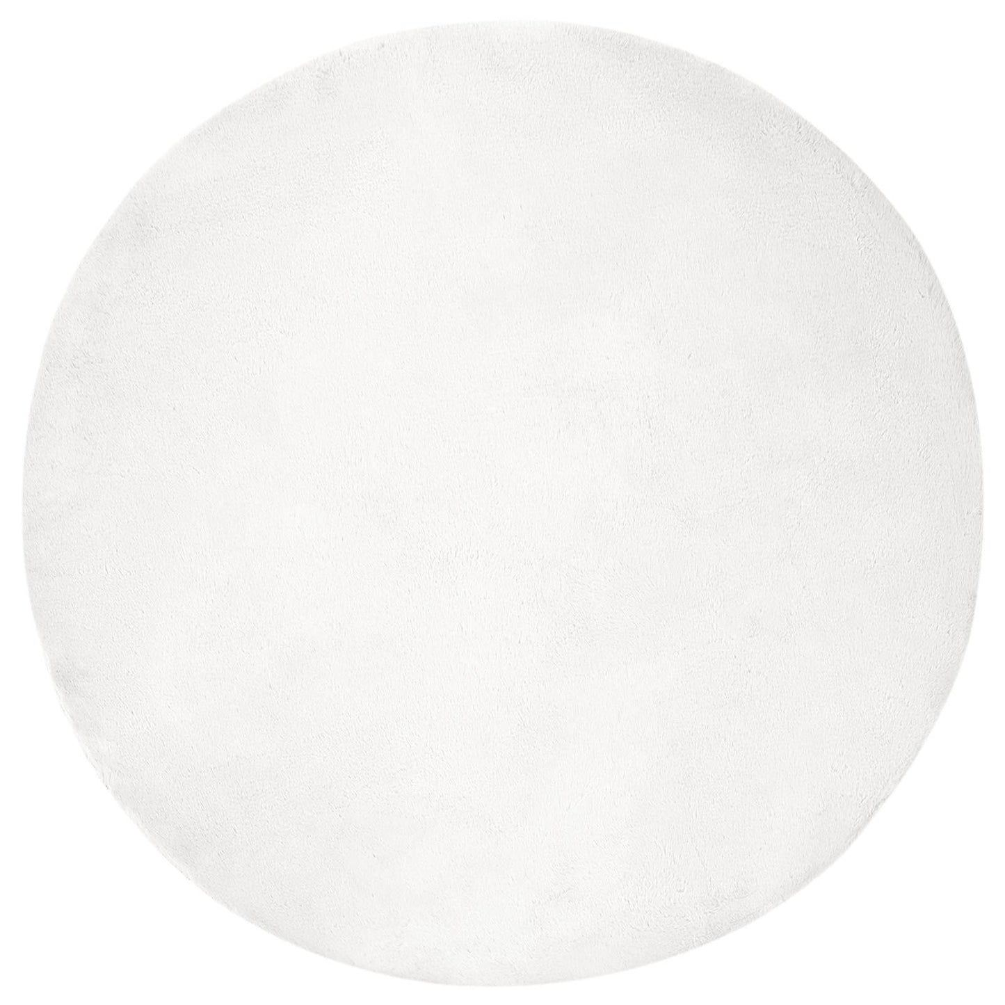 Dirbtinio triušio kailio kilimas Olite Balta Ø 100 cm