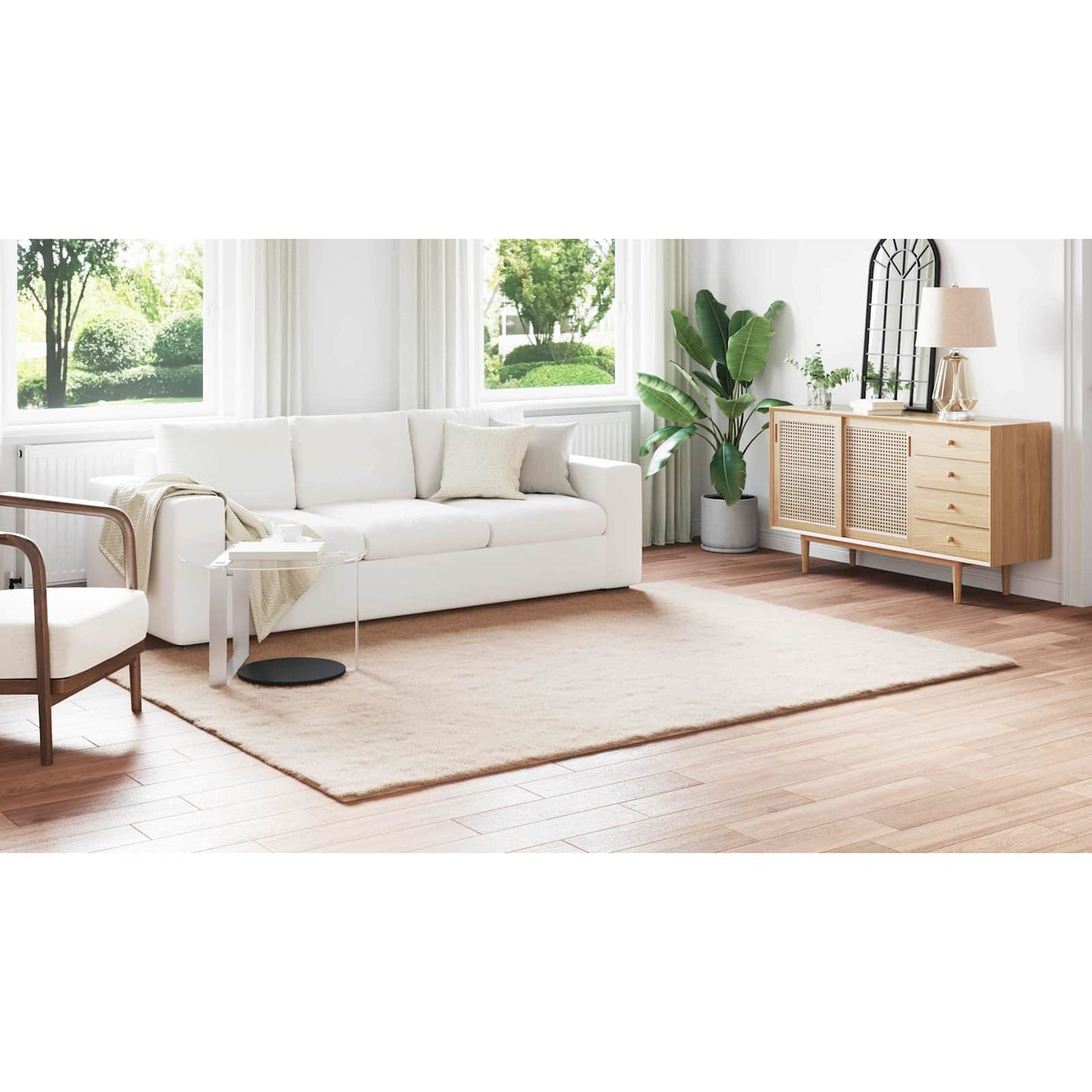 Dirbtinio triušio kailio kilimas Olite Taupe 240 x 340 cm