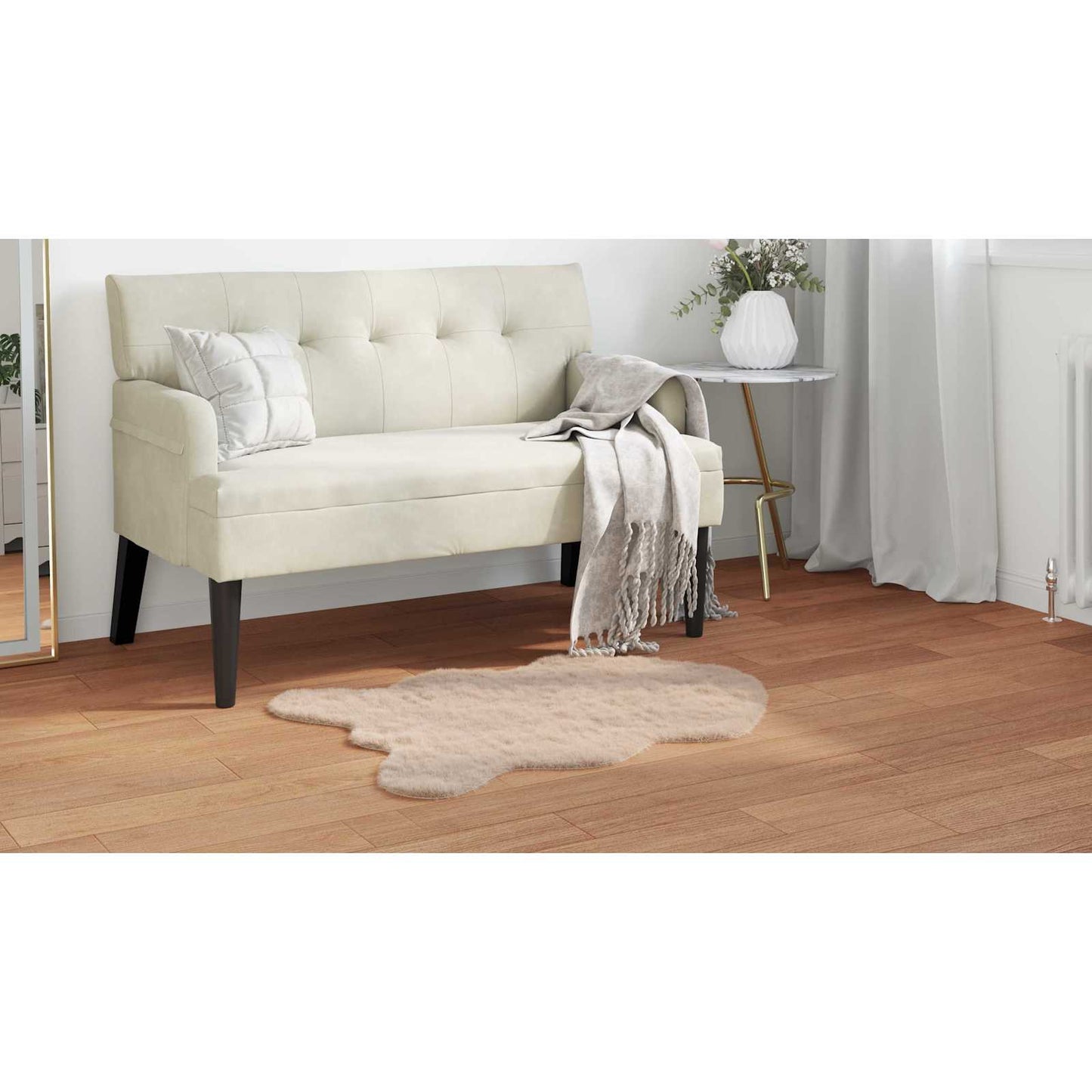 Dirbtinio triušio kailio kilimas Olite Taupe 60 x 90 cm