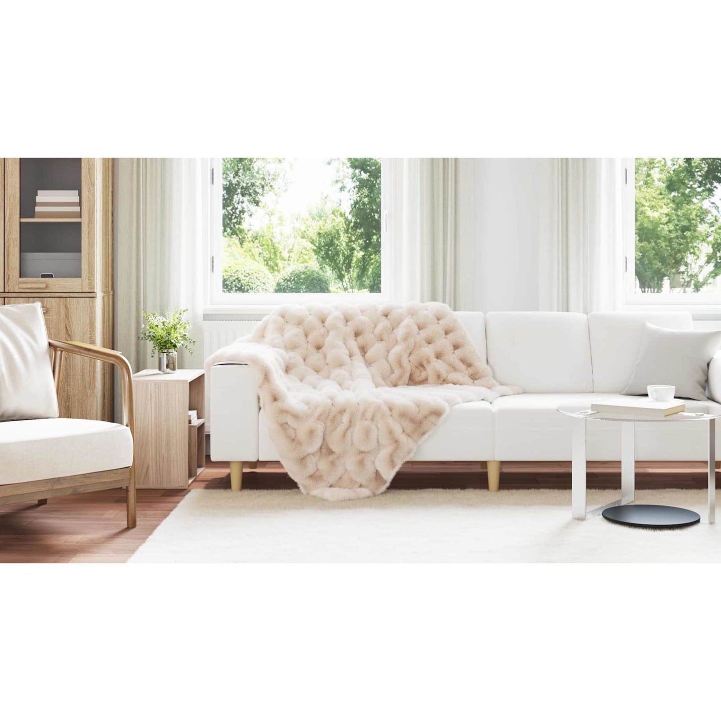 Neslystanti antklodė iš dirbtinio triušio kailio Olite 4 pcs