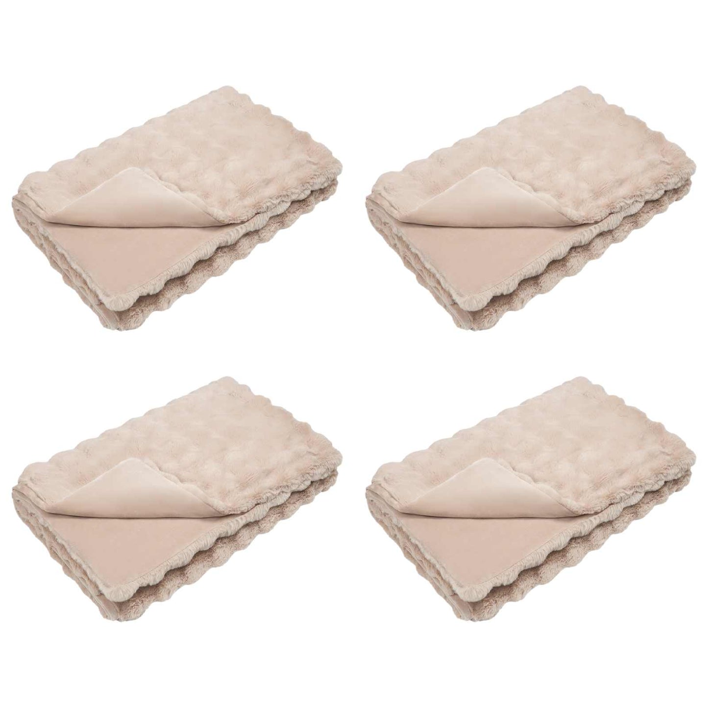 Dirbtinio Zefyro Pūkuotas Patalynė 4 pcs Smėlio 240 x 270 cm